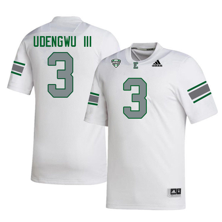Eastern Michigan Eagles #3 Ike Udengwu III College Football Jerseys Stitched Sale-White